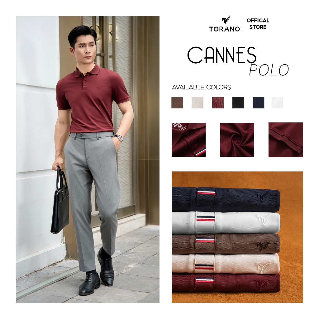 Áo polo nam TORANO CANNES POLO trơn logo ngực, Chống Nhăn, Thoáng Khí, Thiết Kế Trẻ Trung GSTP066 | BigBuy360 - bigbuy360.vn