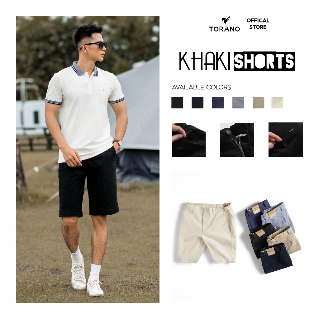Quần short kaki TORANO, form basic, bọc viền dây dệt sườn, chất liệu cao cấp, bền màu FSBK012 | BigBuy360 - bigbuy360.vn