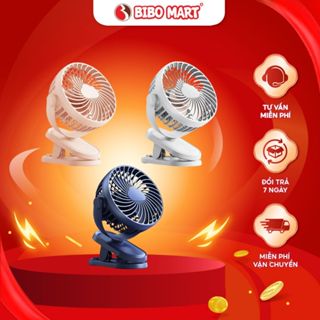  Quạt Tích Điện Mini Kẹp Bàn Xe Đẩy Cho Bé Kèm Dây Sạc- Bibomart 