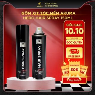 [MỚI RA MẮT] Gôm xịt tóc mềm AKUMA HERO 150ml tạo độ phồng tự nhiên, giữ nếp tạo kiểu, không gây bết và nặng tóc