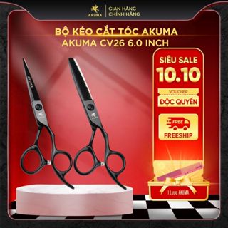Bộ Kéo Cắt Tóc AKUMA CV26 6 Inch Thép Nhật Cao Cấp - Bảo Hành 6 Tháng