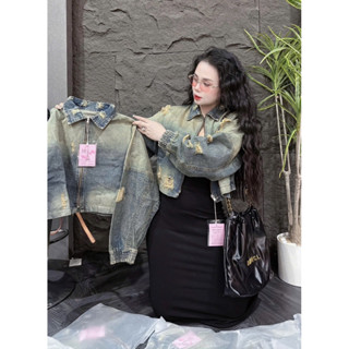 Tổng Hợp Áo Khoác Jeans Nữ Rách Croptop Cánh dơi Túi hộp 40-60kg