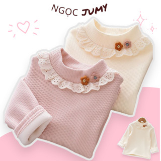  Áo len lót lông cho bé gái dễ thương Áo len trẻ em mềm đẹp 2025 NGỌC JUMY 