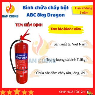 Bình chữa cháy bột ABC 8kg, bình cứu hoả loại tốt dùng cho kgo xưởng đạt tiêu chuẩn pccc