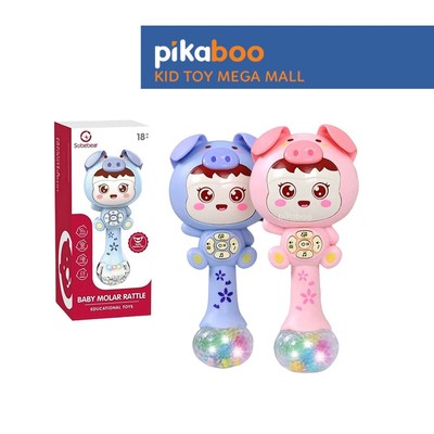 (XẢ KHO ĐỒNG GIÁ 59K) Đồ chơi xúc xắc có nhạc và đèn, trang sức cho bé Pikaboo, chất liệu an toàn