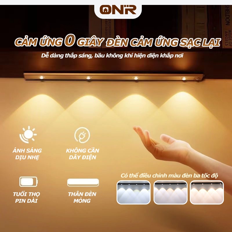 Đèn LED Cảm Ứng Điều Sáng ONR, Đèn Trang Trí Dimable, Đèn Mắt Mèo Thông Minh, Cho Phòng Ngủ & Bếp, Nhiều kích thước