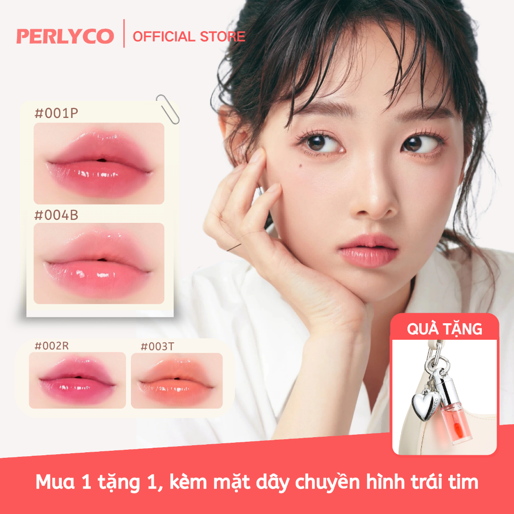 【PERLYCO】[COD]  son gloss cute Dưỡng ẩm,mềm môi son tint bóng,, makeup, thach essence trang điểm.Son Dưỡng Môi đổi màu