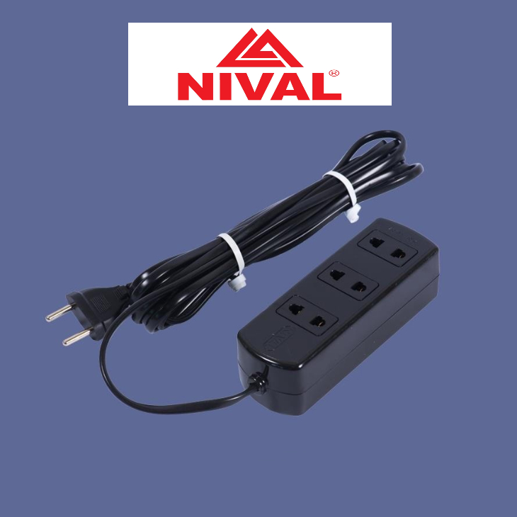 Ổ cắm điện Nival 2000W - ổ điện nối dài 3 ổ cắm 220v - 10A