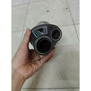 Lon pô Nobi 2 nòng màu đen - pô xe máy
