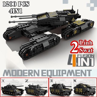   1200 Mảnh  BỘ ĐỒ CHƠI XẾP HÌNH XE TĂNG T91 Chiến Đấu XE BỌC THÉP Tank M1A1 Lắp Ráp Xe Chiến Đấu Quân Đội 