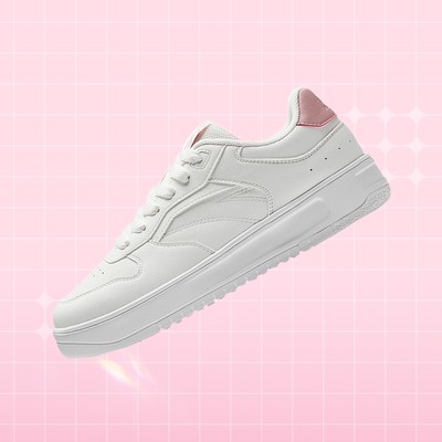 Anta Giày sneaker thể thao siêu nhẹ dành cho nữ, Giày thời trang full trắng 1225C8015