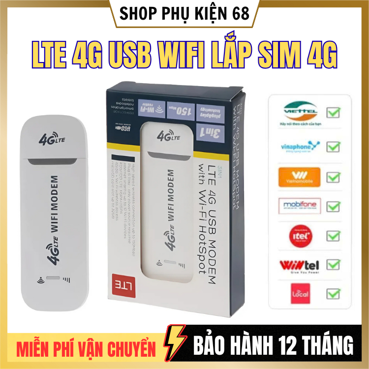 Bộ phát sóng wifi từ sim 4G , LTE 4G USB Modem , USB phát Wifi từ Sim 4G, Dcom phát wifi tốc độ cao