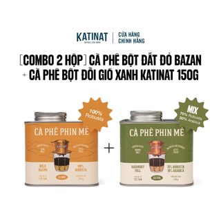 [Combo 2 Hộp] Cà Phê Bột Đất đỏ Bazan KATINAT 150g và Cà Phê Bột Đồi Gió Xanh KATINAT 150g