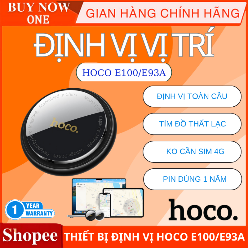 (Chỉ dùng cho iphon) Thiết bị định vị vị trí Hoco E100 /E101, tìm vị trí xe hơi, đồ vật, thú cưng, p
