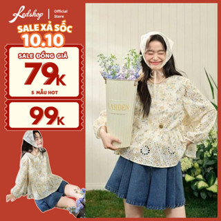 Áo babydoll thêu hoa nổi REDSHOP chất ren phong cách hàn quốc nữ 308006