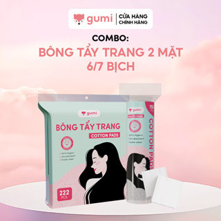  BÔNG TẨY TRANG 222 miếng GUMI 100% COTTON 