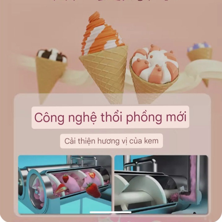 Máy làm kem tươi 3 vòi, hãng DONPER. Máy nhập khẩu, bảo hành 12 tháng