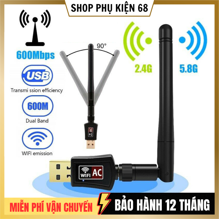 USB Wifi - USB thu Wifi 802.11n Cho Máy Bàn Có Anten -dc2381