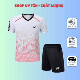 Bộ Quần Áo Cầu Lông YONEX Nam Nữ Họa Tiết Siêu Đẹp, Co Giãn 4 Chiều, Thoát Mồ Hôi A45
