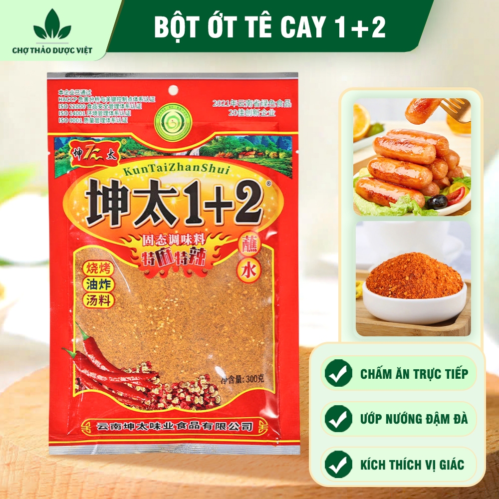 Bột ớt cay tê 1+2 100g, ớt bột tê cay Trung Quốc chấm lạp xưởng, rắc đồ ăn, pha nước chấm cay thơm