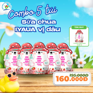 [Combo5tặng1quà] Sữa Chua Tươi Sấy IYAUA Bổ Sung  Tỷ Lợi Khuẩn và Canxi_ Gấu Dâu Tây