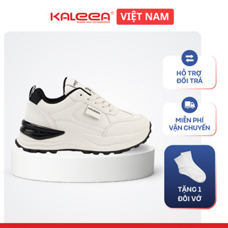   CAO THÊM 5CM  Giày Thể Thao Nữ Độn Đế Kaleea T158 Sneaker Tăng Chiều Cao 5cm Da Mềm 