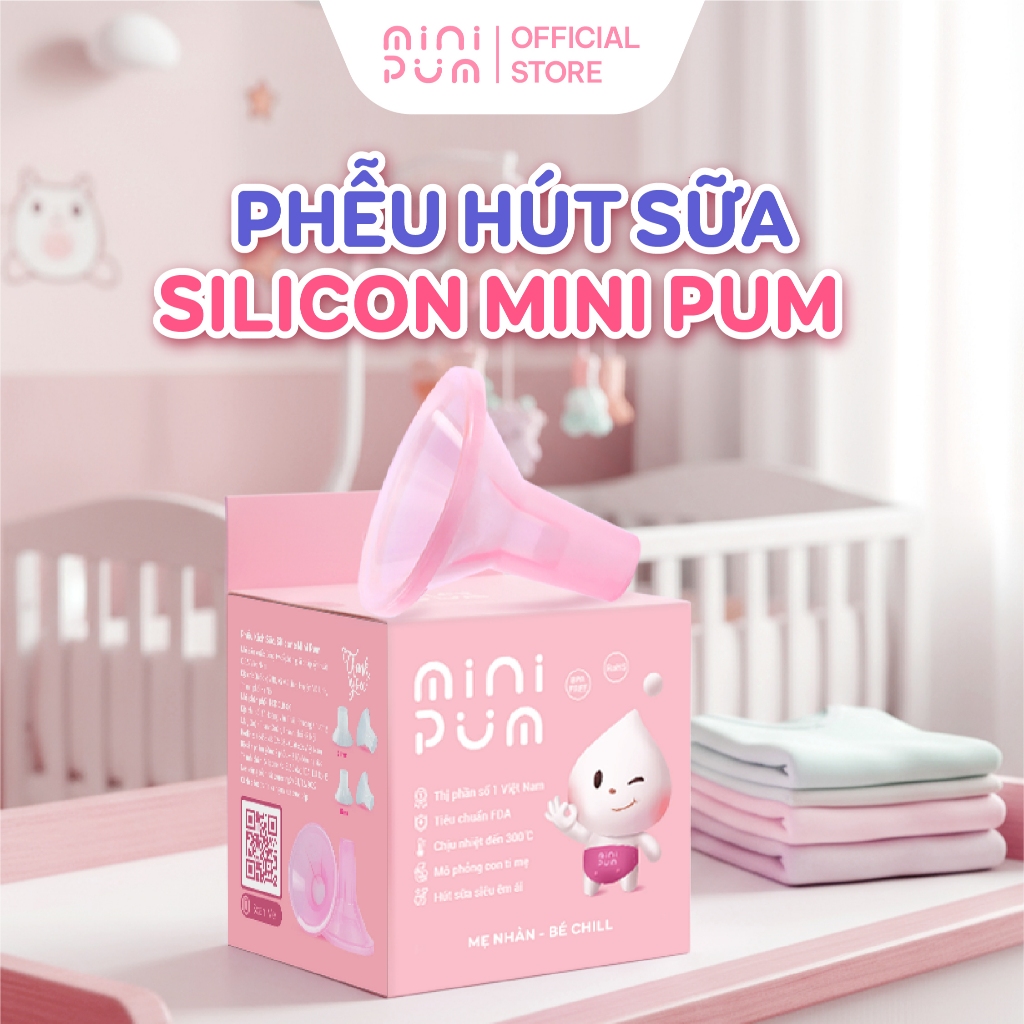 Phễu hút sữa silicon Mini Pum an toàn, không BPA, massage êm ái không đau rát thiết kế phù hợp mọi kích thước