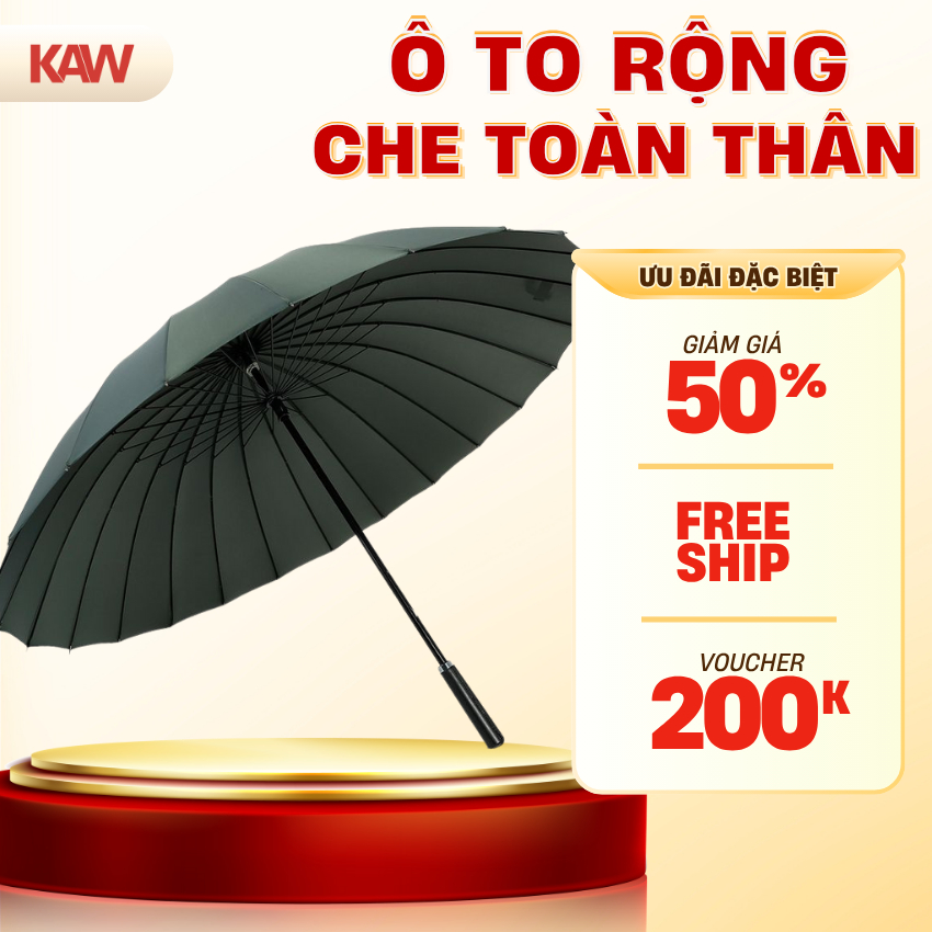 Ô Dù chính hãng KAW, 24 nan, Siêu To Cỡ Lớn Che Nắng Mưa, Chống Tia UV, miễn phí vận chuyển