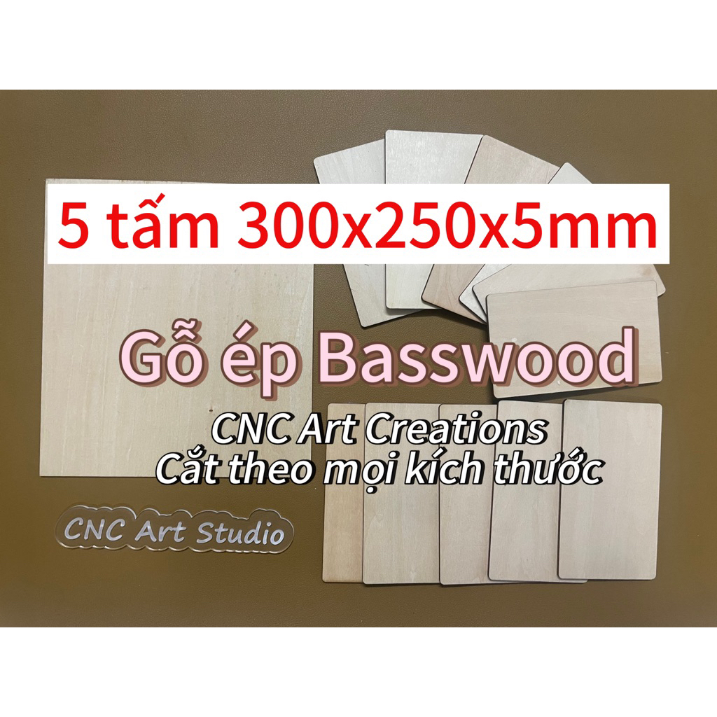 combo 5 tấm basswood 300x250x5mm