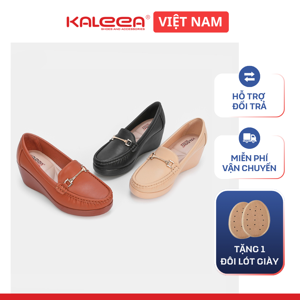  Giày Cao Gót Đế Xuồng Kaleea H28 – Da Mềm Siêu Nhẹ 6p Giày Cho Mẹ Bỉm Phụ Nữ Trung Niên Ngại Đi Cao 
