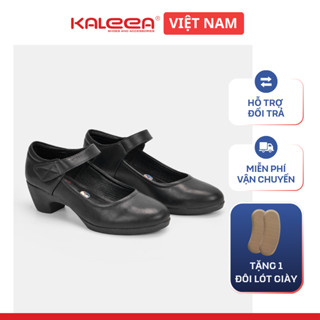 Giày Cao Gót Nữ Quai Dán Đế Vuông Cao 5p Kaleea K02 Thanh Lịch