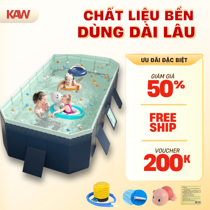 Bể Bơi Gấp Gọn Cho Bé, bể bơi không cần bơm hơi gấp gọn tiết kiệm diện tích