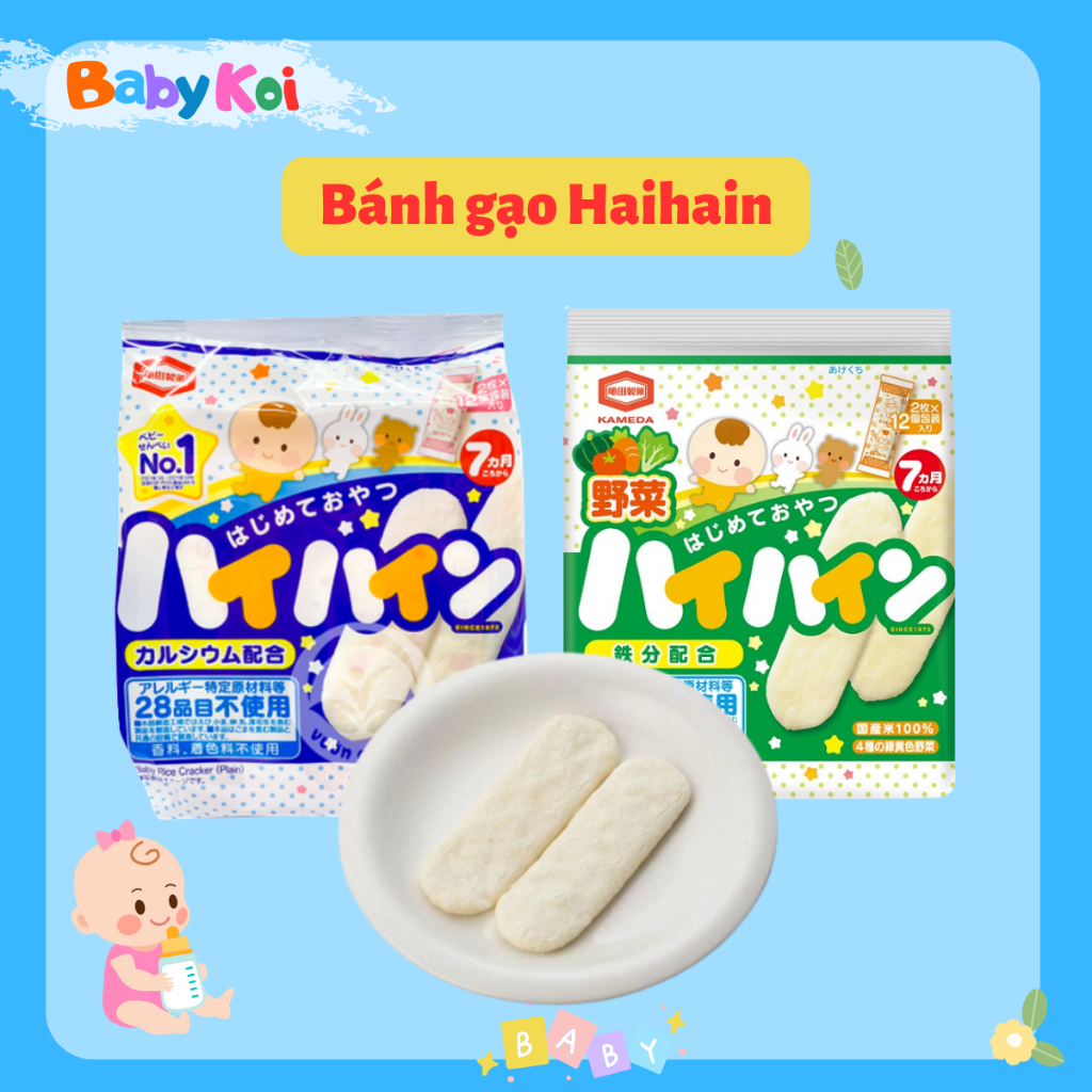 Bánh gạo tươi Haihain Nhật cho bé từ 7 tháng