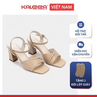 Giày Cao Gót Nữ Kaleea SD01 – Sandal Cao 7p Chất Da Mềm Thiết Kế Gót Trụ Vững Chắc, Không Trơn Trượt