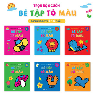  Sách - Bé Tập Tô Màu Phát Triển Não Bộ Cho Bé 1-6 tuổi - Combo 6 Quyển 