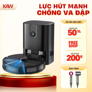 Robot hút bụi lau nhà KAW - Lực hút mạnh mẽ - Điều hướng tự động - Lau dọn theo bản đồ