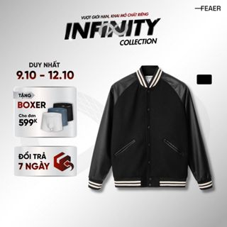 Áo khoác nam bomber Felt & Leather - V2 nút bấm, vải dạ phối da cao cấp, dày dặn, giữ nhiệt tốt - FEAER