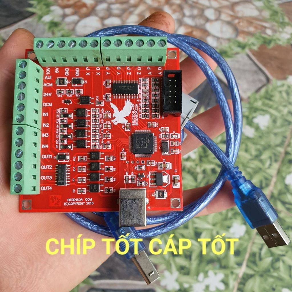 Mạch Mach3 USB Đỏ 4 Trục Chế Máy CNC (chíp và cáp tốt)