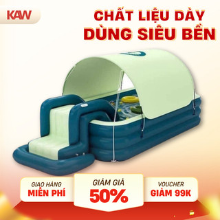  Bể bơi phao Cầu trượt trẻ em đáy chống trượt gấp gọn dễ dàng an toàn cho bé 