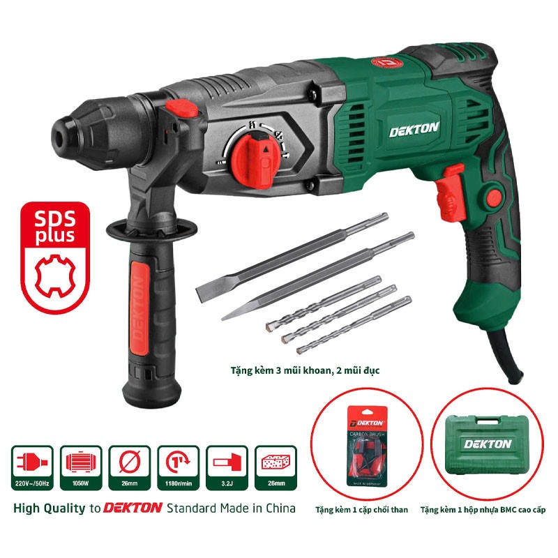 Máy khoan bê tông 3 chức năng Dekton DK-RH2603PRO