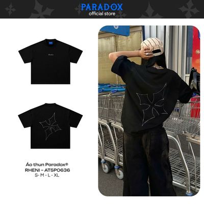 Áo thun đính cườm RHENI LOGO TEE Cotton Form Boxy PARADOX AT5P0636