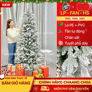  Cây Thông Noel PE Phủ Tuyết - Cây Thông PE Tuyết Mix PVC 1m5 1m8 2m1 Dáng Ốm Tán Rậm Trang Trí Noel 