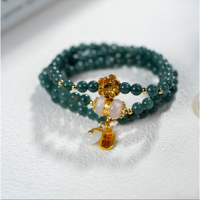 Vòng Tay Lam Ngọc Type A Mix Charm Trang Trí Lắc Phong Thủy Thời Trang - Ngọc Trai Trường Thịnh