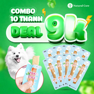 Combo 10 thanh Snack gà hấp cá tuyết và tôm cho chó mèo Natural Core Meat Stick dinh dưỡng cao cấp từ thịt gà và tôm