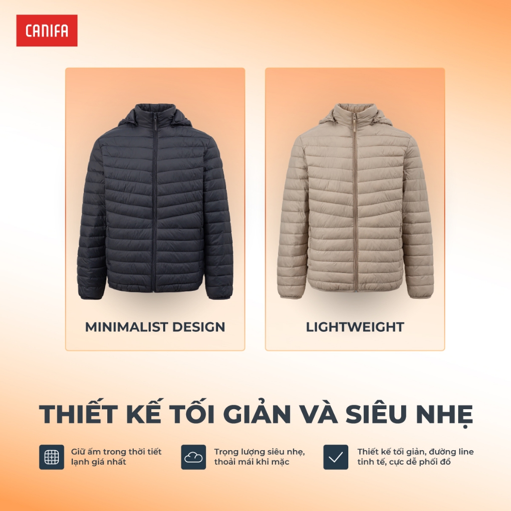 [Võ Hà Linh x CANIFA] Áo khoác chần bông nam CANIFA áo khoác mùa đông Ultra Air 3 lớp siêu ấm siêu nhẹ 8OT25W027 | BigBuy360 - bigbuy360.vn