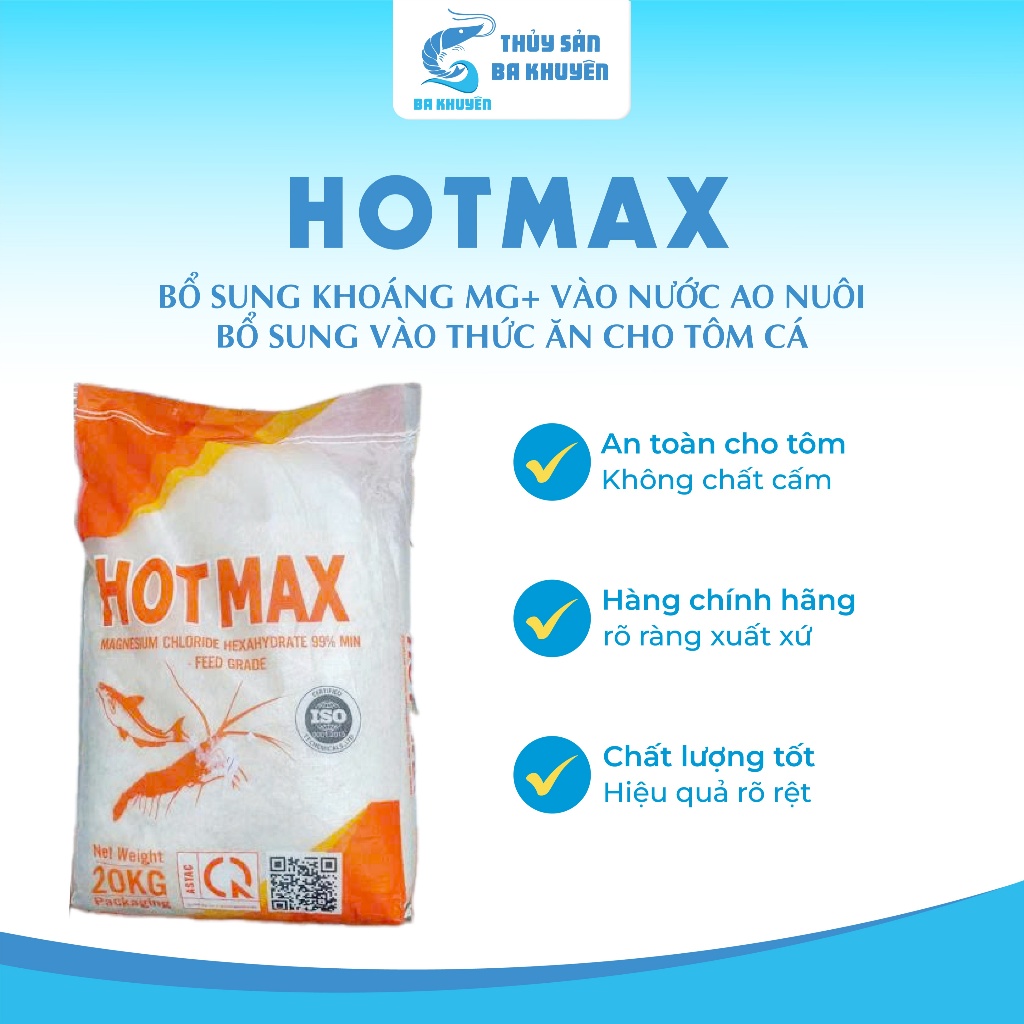 HOT MAX MGCL2 - Bổ sung khoáng BG vào ao nuôi - Bao 20kg