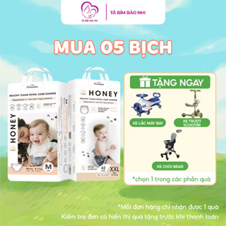   COMBO 5 BỊCH TẶNG QUÀ SỐC  Bỉm HONEY PREMIUM Chính Hãng Tã Dán Quần Mẫu Mới Full Size 