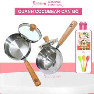 Nồi Quánh Inox Đúc Nguyên Khối Coco Bear Inox 304 Cán Gỗ Chế Biến Dồ Ăn Dặm Cho Bé YEUBEVN