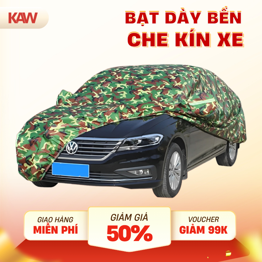 Bạt Phủ Ô Tô KAW Vải Dù, Rằn Ri Tráng Nhôm Chống Nắng, Chống Mưa, Chống Xước dòng sản phẩm Cao Cấp