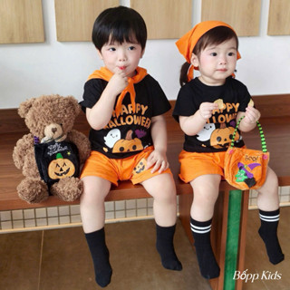  Set halloween cho bé Đồ Halloween Cho Bé bộ hoá trang cho bé gái bé trai đồ bộ bé gái bí ngô kèm khăn 7-25kg Đậu Kids 